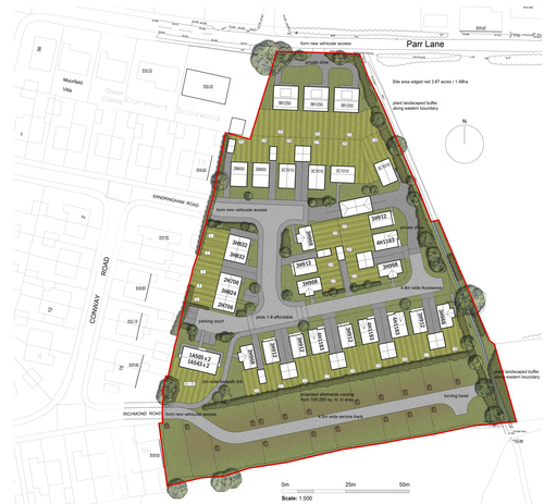 METACRE LTD SUBMITE OUTLINE PLANNING APPLICATION FOR NEW DEVELOPMENT OFF PARR LANE, ECCLESTON